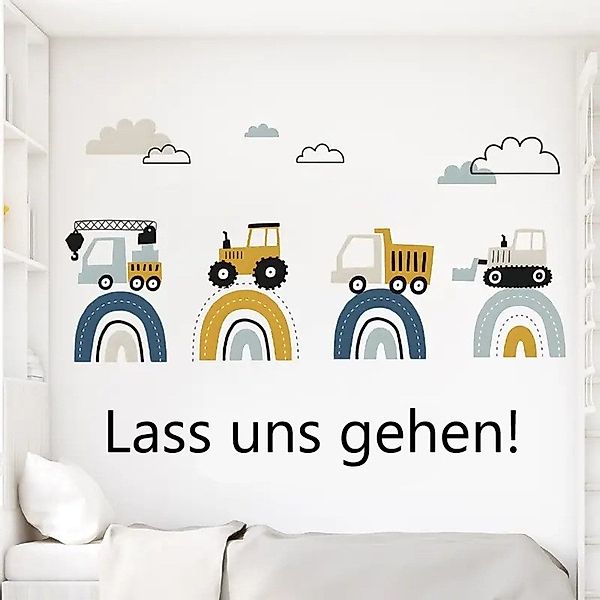 Montegoni Wandsticker Cartoon-Baustellenfahrzeuge Wandtattoo – Aquarell günstig online kaufen