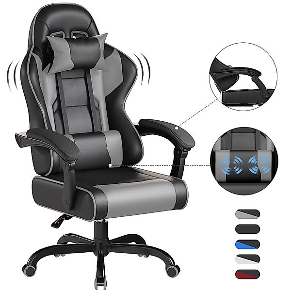 HOMALL Gaming-Stuhl Massage Bürostuhl mit Fußstütze,Kopfstütze günstig online kaufen