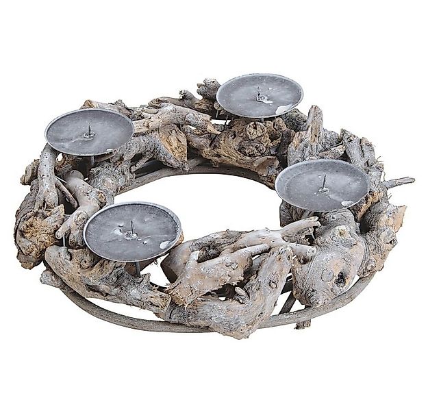 matches21 HOME & HOBBY Adventskranz Treib-Holz Adventskranz rund mit Kerzen günstig online kaufen