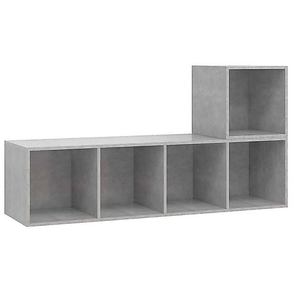 vidaXL TV-Schrank 2-tlg. TV-Schrank-Set Betongrau Holzwerkstoff (1-St) günstig online kaufen