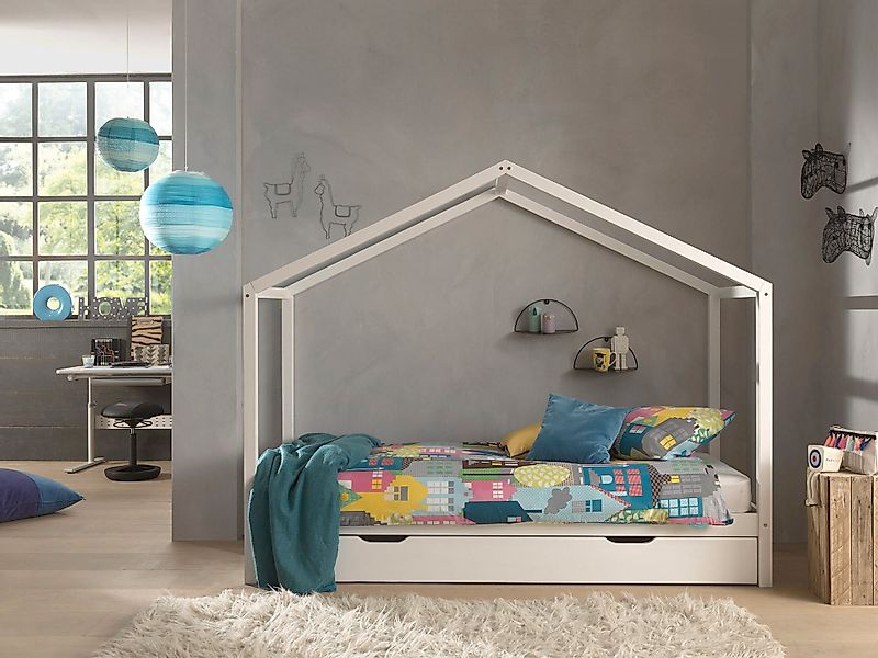 Vipack Hausbett "Dallas", wahlweise mit Bettschublade oder Textilhimmel, Au günstig online kaufen