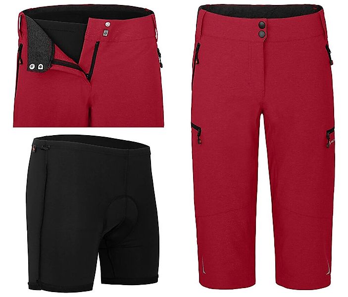 Bergson Fahrradhose VINA Capri Damen 3/4 Radhose 2in1 (mit gepolsterter Inn günstig online kaufen