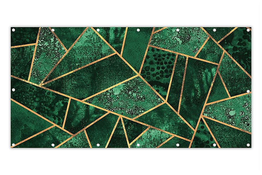 MuchoWow Balkonsichtschutz Smaragd - Gold - günstig online kaufen