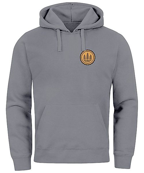 Neverless Hoodie Hoodie Herren Wald Bäume Logo Badge Naturliebhaber Outdoor günstig online kaufen