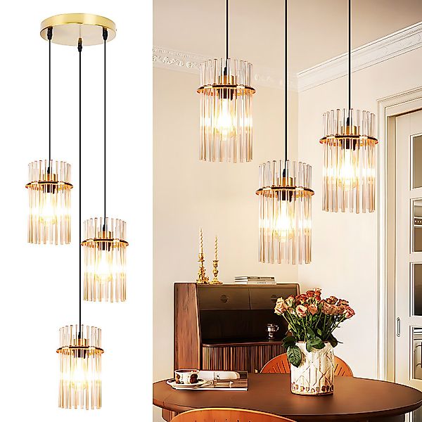 Nettlife LED Pendelleuchte Retro Gold/Schwarz - günstig online kaufen