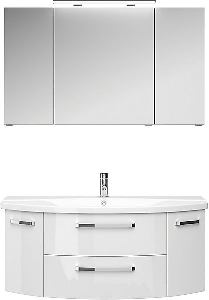 Saphir Badmöbel-Set Serie 4010 2-teilig Keramik-Waschtisch mit LED-Spiegels günstig online kaufen