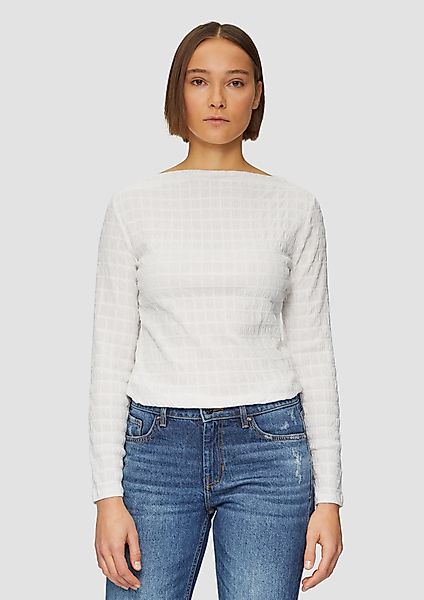 s.Oliver Langarmshirt Jersey-Shirt mit Strukturmuster und günstig online kaufen