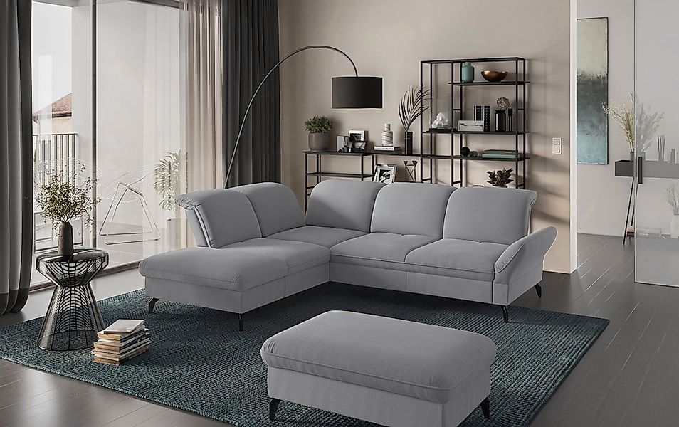 sit&more Ecksofa »Leandro L-Form«, Wahlweise mit Bett-, Kopfteil - und Arml günstig online kaufen