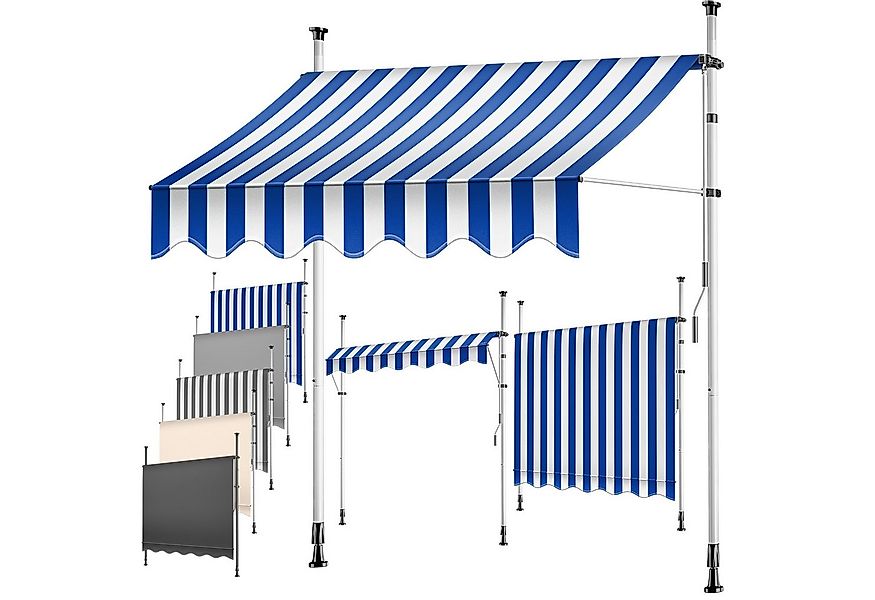 KESSER Klemmmarkise mit Handkurbel für Terrasse, Balkon & Garten UV-beständ günstig online kaufen