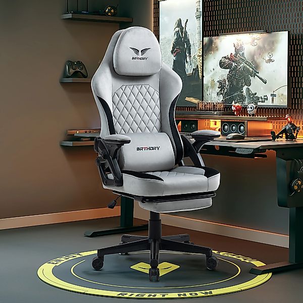 BRTHORY Gaming-Stuhl Rmit Verstellbare Kopfstütze Wippfunktion, günstig online kaufen