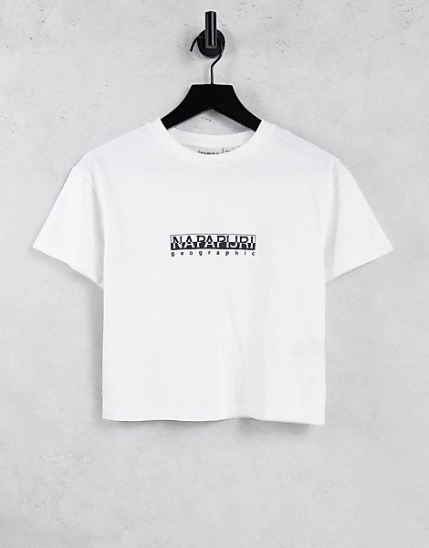Napapijri – Box – Kurz geschnittenes T-Shirt in Weiß günstig online kaufen