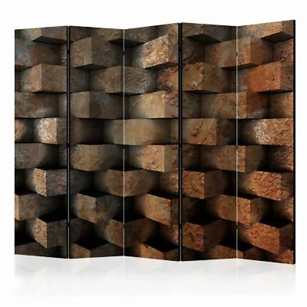 artgeist Paravent Brick  braid  II [Room Dividers] grau/braun Gr. 225 x 172 günstig online kaufen