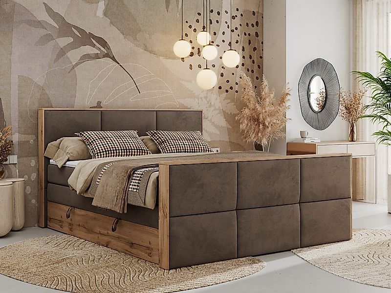 MKS MÖBEL Boxspringbett ALBERO 2 KING DUO (Packung, Set, Bettkästen, Topper günstig online kaufen