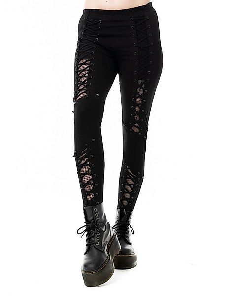 Vixxsin Leggings Poet Gothic Goth Punk Spikes Nieten Mesh Netz Schnürung günstig online kaufen