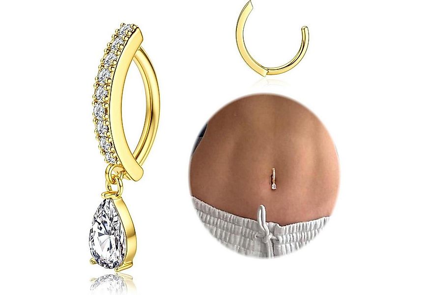 Morfetto Bauchnabelpiercing Bauchnabelpiercing Zirkonia Perle Chirurgenstah günstig online kaufen
