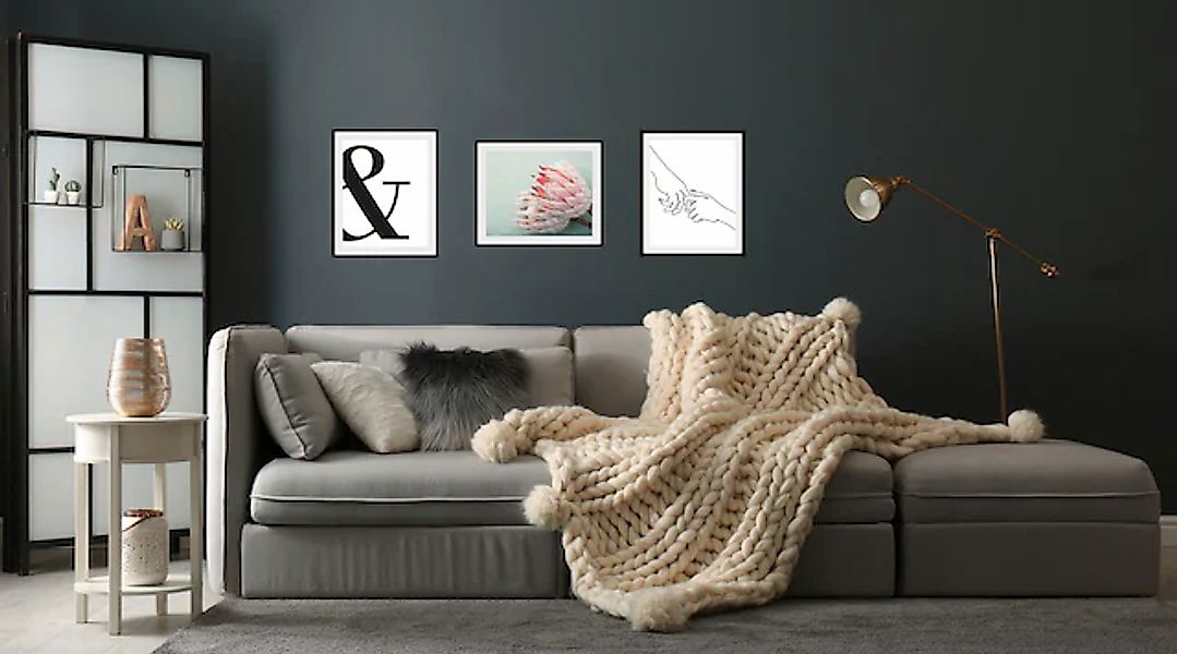 queence Bild »Hygge«, Schriftzug-Schwarz-Weiß-Fashion-Mode-Magazincover-Fra günstig online kaufen