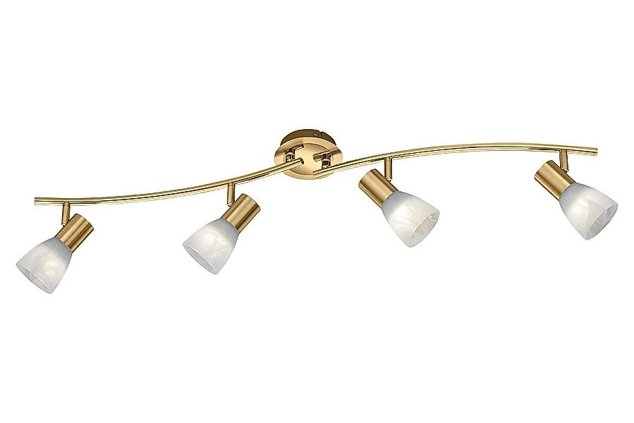 TRIO Leuchten LED Deckenstrahler LEVISTO, 4-flammig, Weiß, Glas, Messing, L günstig online kaufen