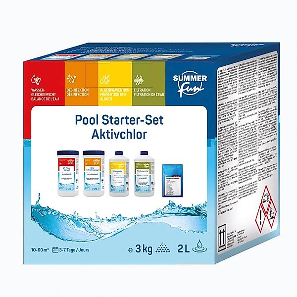 Summer Fun Starter Set Wasserpflege-Grundausstattung Chlor-Methode 3 kg 2 l günstig online kaufen
