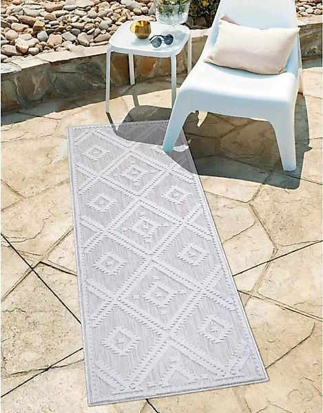 Carpet City Teppich »In-& Outdoorteppich Santorini 454, 3D-Effekt, Raute-Op günstig online kaufen