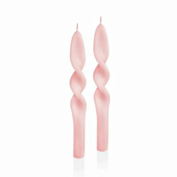 THE MIA Gedrehte Kerzen im 2er Set 25 cm rosa günstig online kaufen