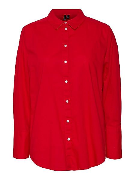VERO MODA Lange Ärmelbündchen Hemd Damen Rot günstig online kaufen