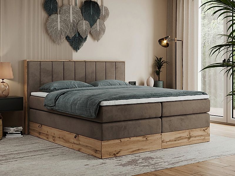 MKS MÖBEL Boxspringbett BELLISSIMO KING (Topper T-25, T30-Schaum, Möbelplat günstig online kaufen