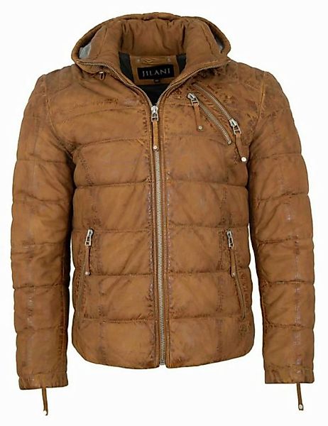 Jilani Lederjacke Ricko Jilani - Herren Lederjacke Steppjacke Kapuze Lammnu günstig online kaufen