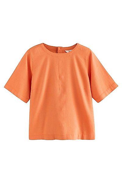 Next T-Shirt Kurzärmeliges, kastiges T-Shirt mit Leinenanteil (1-tlg) günstig online kaufen