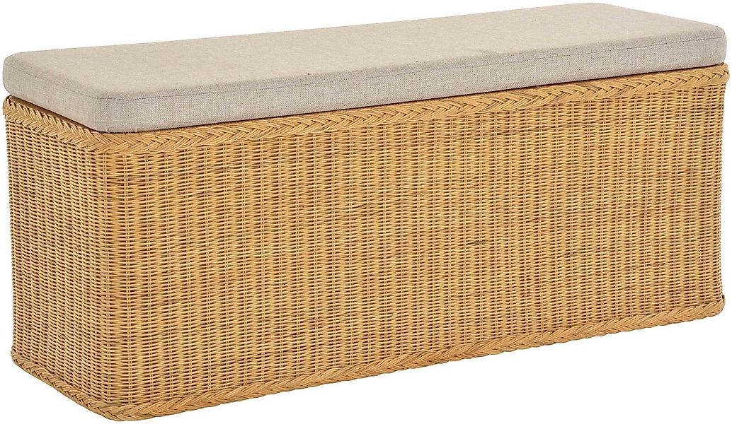 Krines Home Sitztruhe Breiter Rattan Wäschekorb 115cm mit Deckel Wäschetruh günstig online kaufen