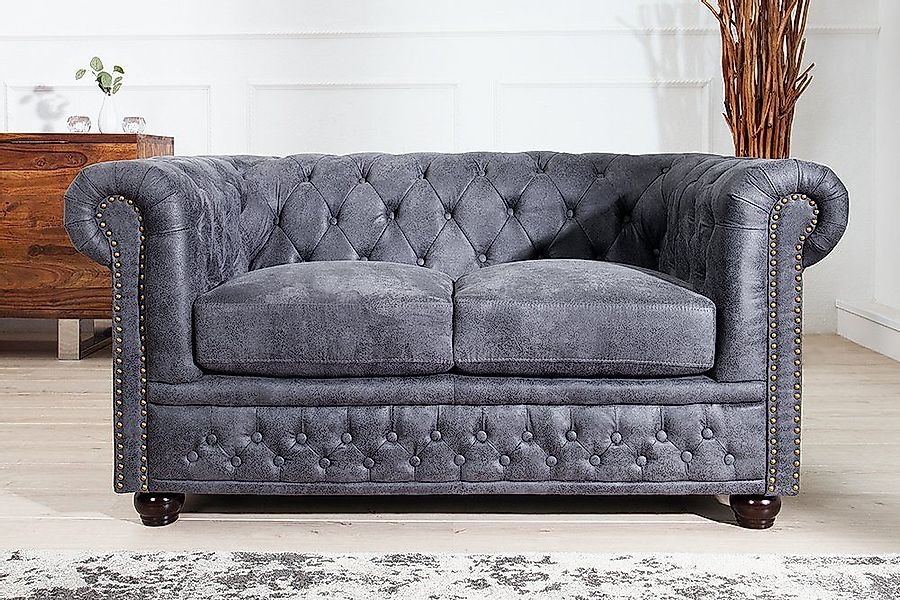 riess-ambiente 2-Sitzer CHESTERFIELD 150cm antik grau günstig online kaufen