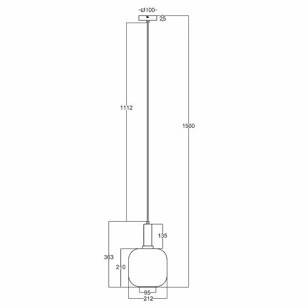 Näve Leuchten Pendelleuchte schwarz Metall Glas B/H/T/D: ca. 21,2x150x21,2x günstig online kaufen