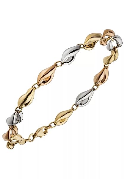 JOBO Goldarmband, 585 Gelbgold Roségold Weißgold tricolor 19 cm günstig online kaufen