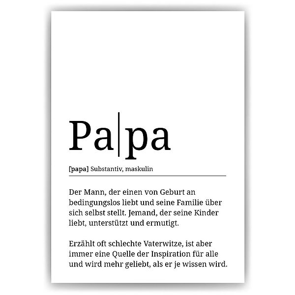 Tigerlino Poster Papa Definition Wandbild Geburtstag günstig online kaufen