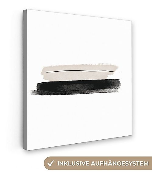OneMillionCanvasses® Leinwandbild Abstrakt - Linien - Schwarz - Beige - Kun günstig online kaufen