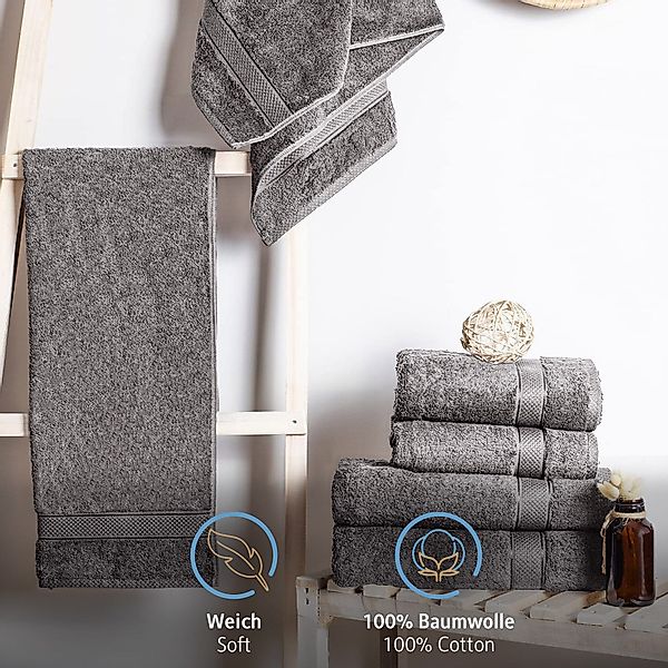 Komfortec Handtuch Set 50x100, Handtücher, Frottee günstig online kaufen