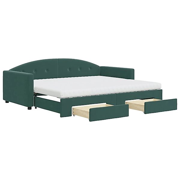 vidaXL Tagesbett Ausziehbar mit Schubladen Dunkelgrün 90x200 cm Samt1847475 günstig online kaufen