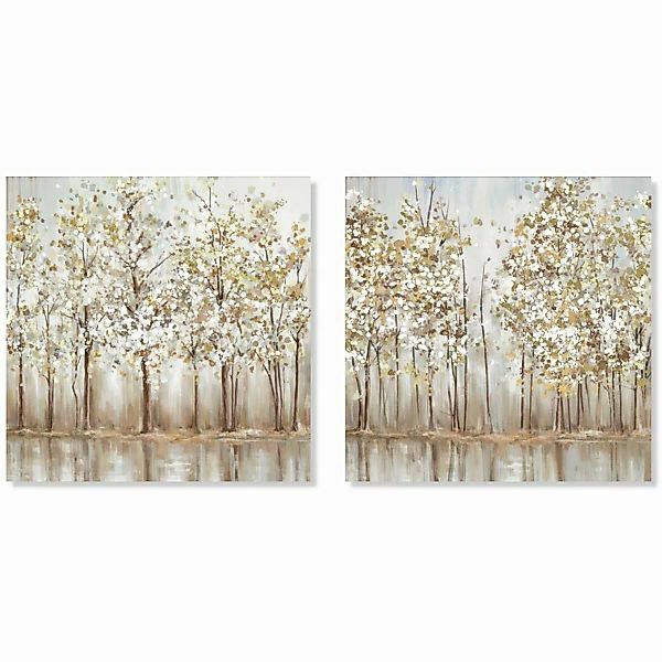 Leinwand Dkd Home Decor Bäume Traditionell (2 Stück) (90 X 2 X 90 Cm) günstig online kaufen