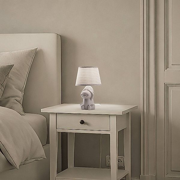 Tischleuchte Monkey, braun, Keramik, 28 cm hoch, E14 günstig online kaufen