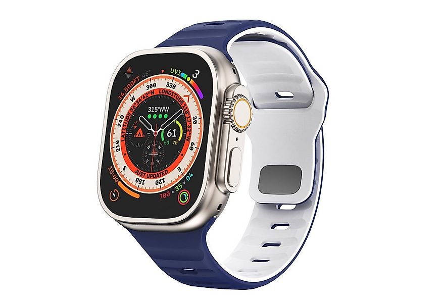 Wigento Smartwatch-Armband Für Apple Watch Ultra 2 / 1 49mm Silikon Design günstig online kaufen