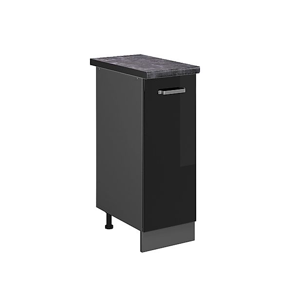 Vicco Apothekerschrank R-Line Schwarz Hochglanz/Anthrazit 30 cm AP Anthrazi günstig online kaufen
