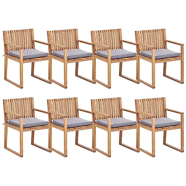 Beliani Gartenstuhl Heller Holzfarbton Grau 59x54x80 günstig online kaufen