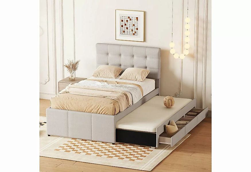 OKWISH Polsterbett Doppelbett, Familienbett, Ehebett, ausziehbares Bett 140 günstig online kaufen