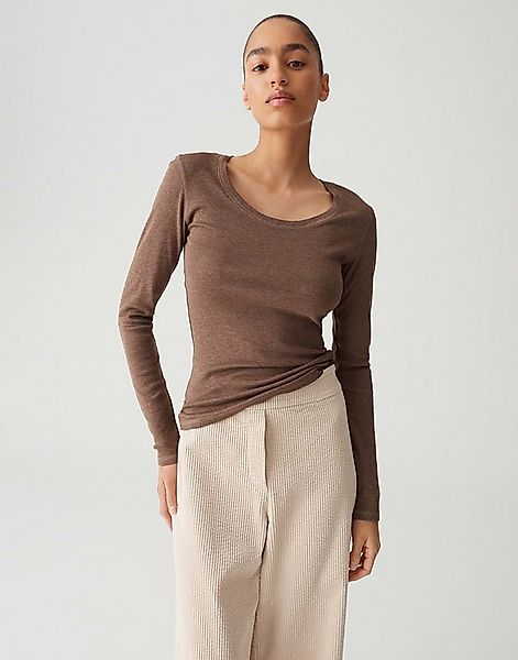 OPUS Langarmshirt SORANA aus BCI Cotton Mix figurbetont geschnitten, weiche günstig online kaufen