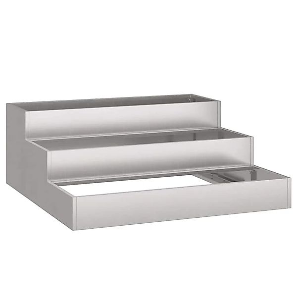 vidaXL Garten-Pflanzgefäß Silber 90 x 90 x 35 cm Edelstahl 865838 günstig online kaufen