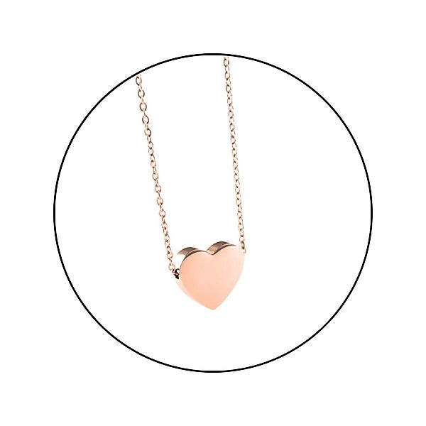 GOLDKLEIN Edelstahlkette Edelstahl Schmuck Herz Halskette, günstig online kaufen
