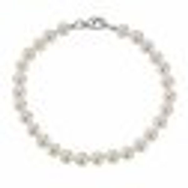 Armband Silber 925 rhodiniert mit weißen Perlen 6mm günstig online kaufen