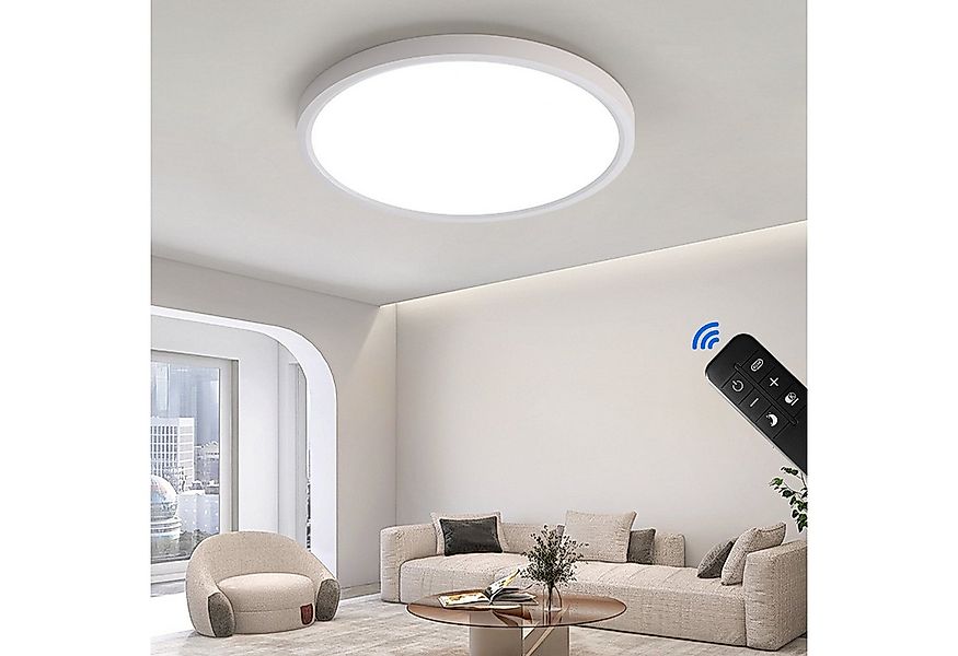 JDONG LED Deckenleuchte Flach Dimmbar mit Fernbedienung 40/50/60cm Schwarz/ günstig online kaufen