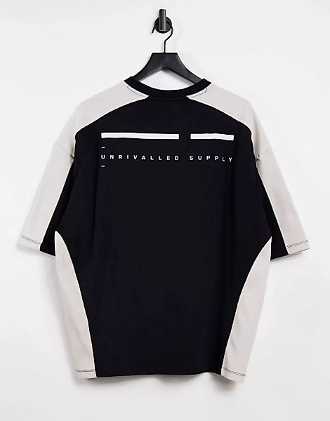 ASOS Unrvlld Spply– Oversize-T-Shirt mit Logoprint und Farbblockdesign in S günstig online kaufen