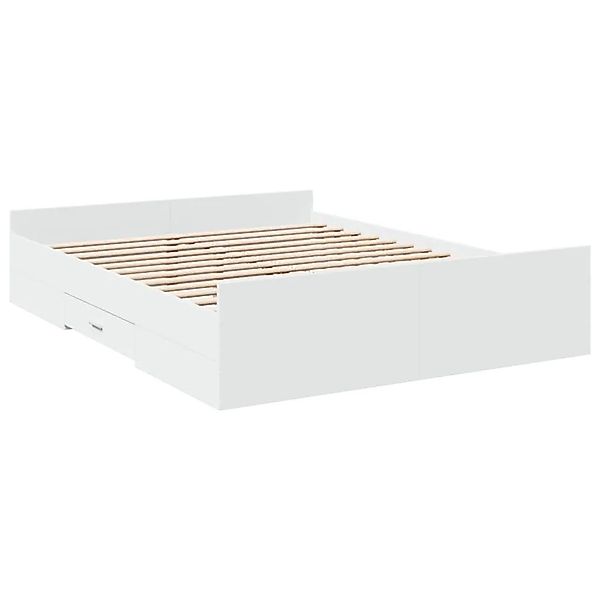 vidaXL Bettgestell mit Schubladen Weiß 160x200 cm Holzwerkstoff 3280279 günstig online kaufen