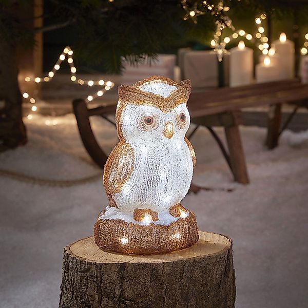24cm LED Acryl Eule Weihnachtsfigur außen günstig online kaufen